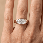 Bezel set lab diamond engagement ring