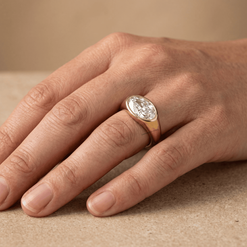 Unique east west engagement ring