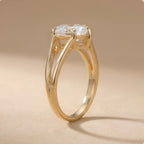 Pear solitaire diamond promise ring close-up shot