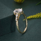 14K Rose Gold Oval Lab Grown Wedding Engagement Ring Set - JBR Jeweler