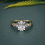 14K Rose Gold Oval Lab Grown Wedding Engagement Ring Set - JBR Jeweler