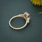 14K Rose Gold Oval Lab Grown Wedding Engagement Ring Set - JBR Jeweler