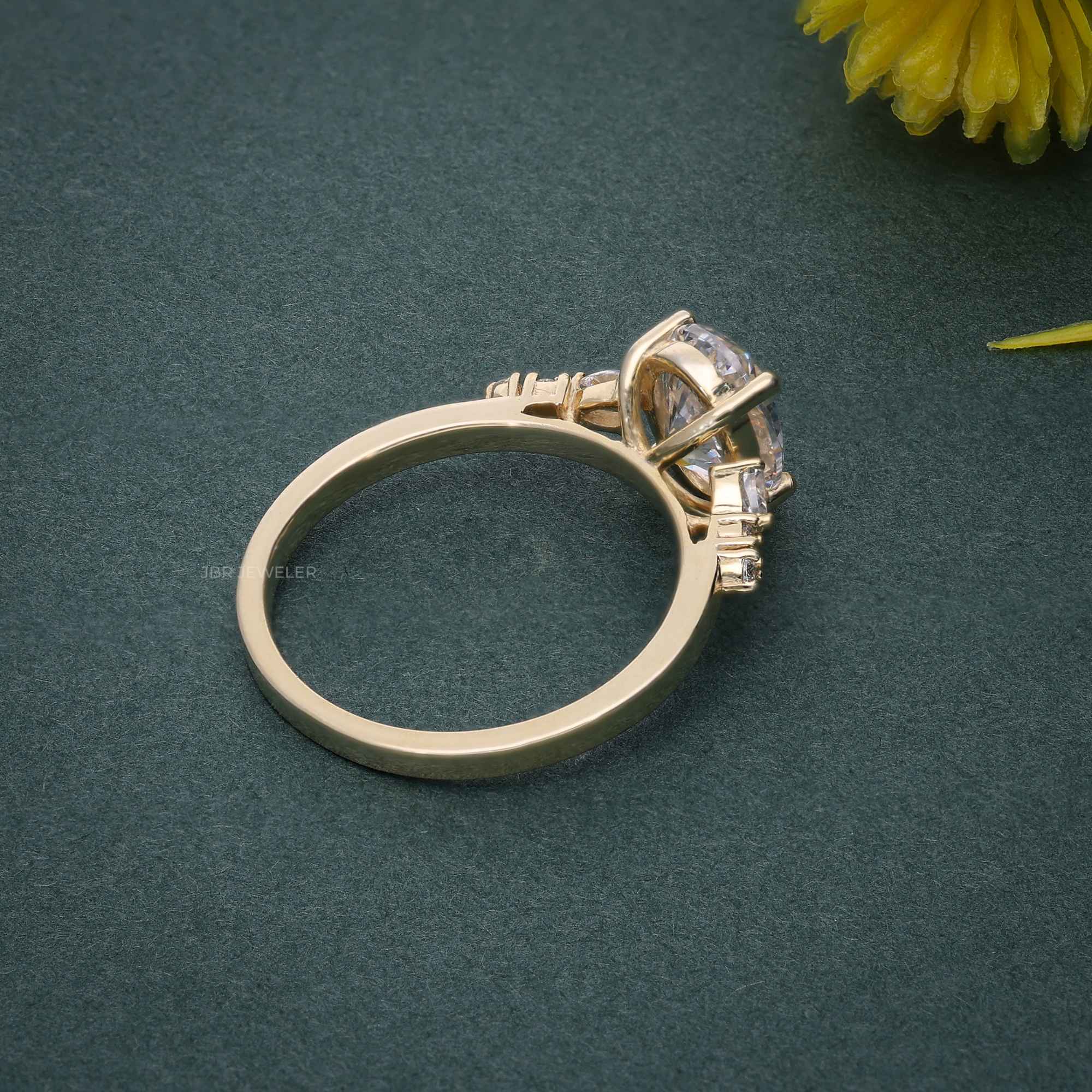 14K Rose Gold Oval Lab Grown Wedding Engagement Ring Set - JBR Jeweler