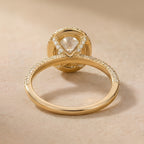 Oval lab diamond ring top view sparkle