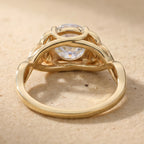 Round lab grown diamond celtic dragon ring top view