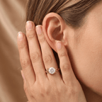 Dragon engagement ring lifestyle photo with natural lighting