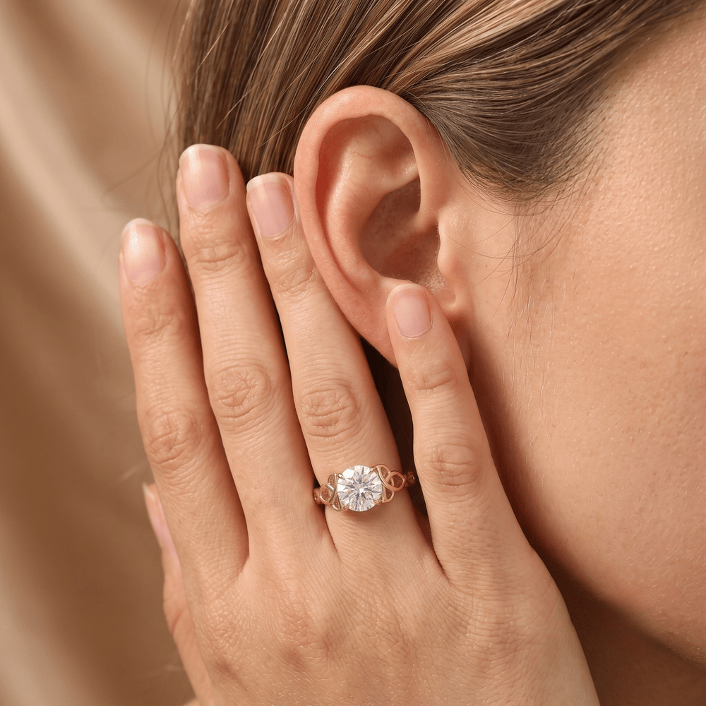Dragon engagement ring lifestyle photo with natural lighting