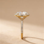 Oval Cut Lab Grown Diamond Ring with Sparkling Halo