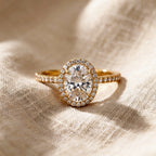 Halo Engagement Ring Oval Cut Lab Grown Diamond