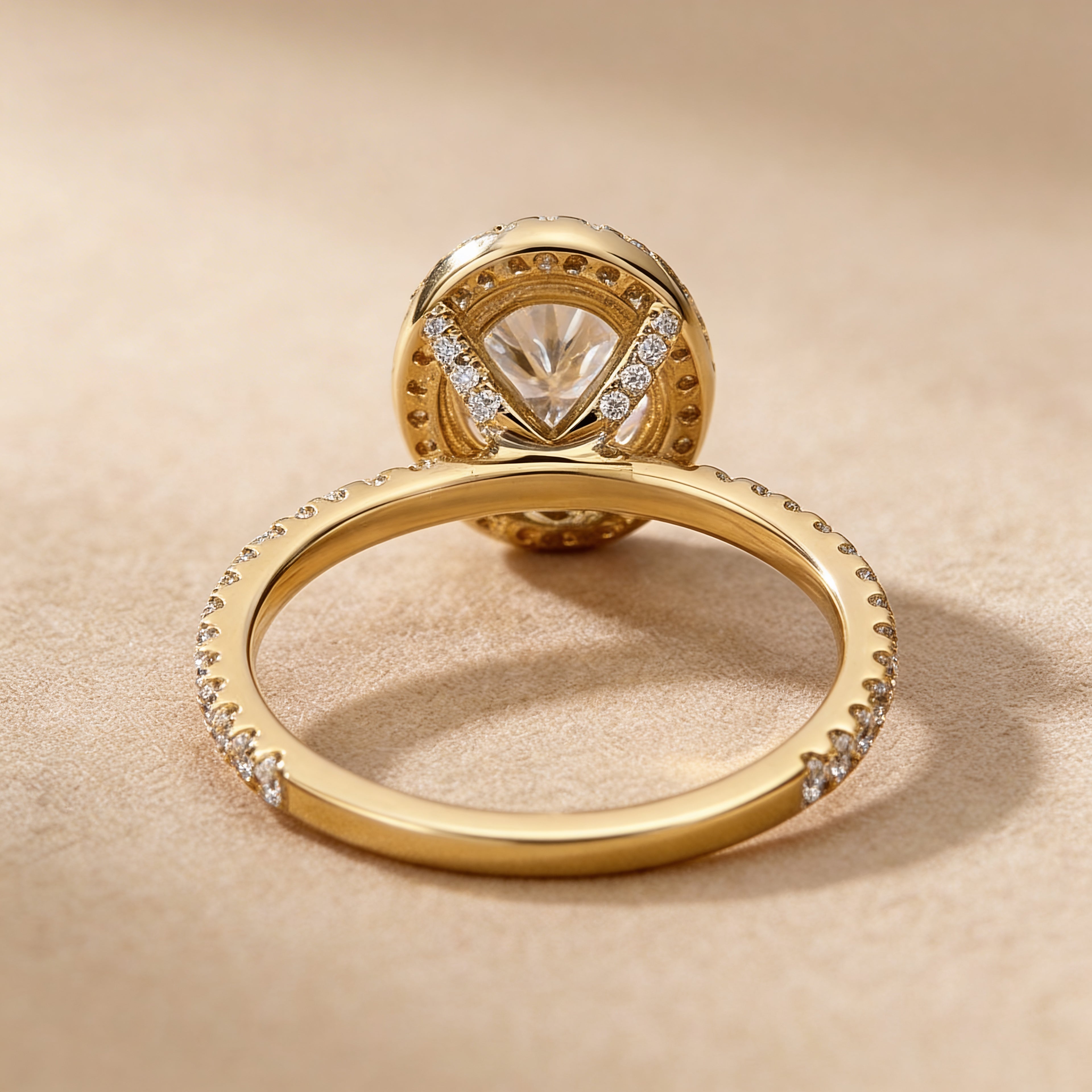 Lab Grown Diamond Engagement Ring Oval Shape Halo