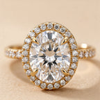 Lab Grown Diamond Oval Cut Ring with Halo Setting