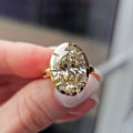 14 KT Gold Oval Cut 5.00 Ct Lab Grown Diamond Bezel Set Engagement Ring - JBR Jeweler