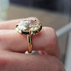 14 KT Gold Oval Cut 5.00 Ct Lab Grown Diamond Bezel Set Engagement Ring - JBR Jeweler
