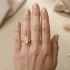 Lab grown oval diamond bridal jewelry in solid gold