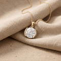14K Yellow Gold Round Diamond Solitaire Pendant Necklace