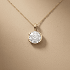 14K Yellow Gold Round Diamond Solitaire Pendant Necklace