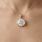 14K Yellow Gold Round Diamond Solitaire Pendant Necklace