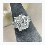 6.30 Carat Radiant Lab Diamond Ring with Three-Stone Design