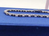 14k Gold baguette and Round Diamond Tennis Bracelet - JBR Jeweler