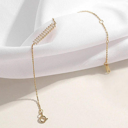 14k Gold baguette Set bar Bracelet - JBR Jeweler