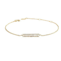 14k Gold baguette Set bar Bracelet - JBR Jeweler