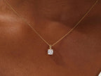 14k Gold Cushion Shaped Solitaire Moissanite Diamond Pendant Necklace - JBR Jeweler