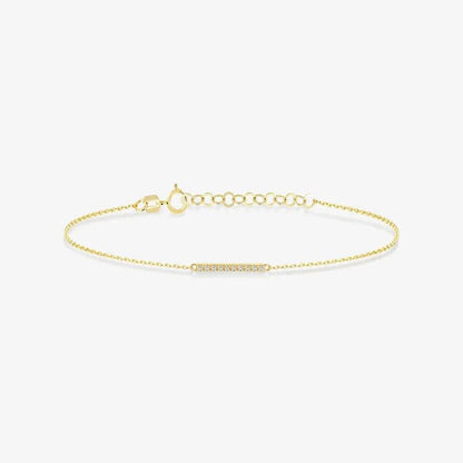 14k Gold Dainty Bar Bracelet - JBR Jeweler