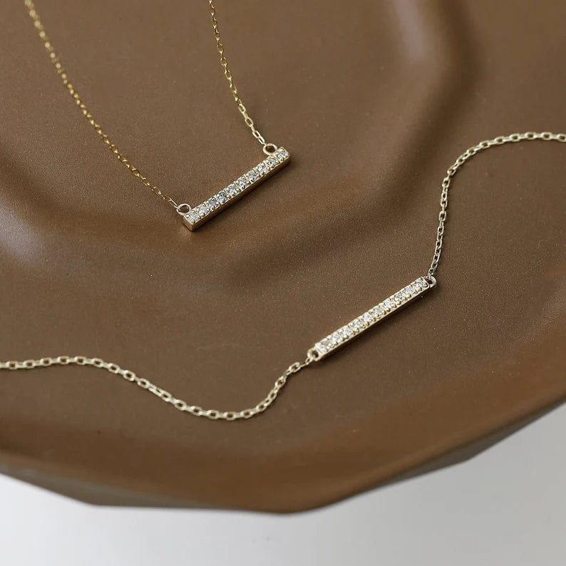 14k Gold Dainty Bar Bracelet - JBR Jeweler