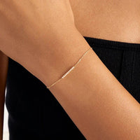 14k Gold Dainty Bar Bracelet - JBR Jeweler