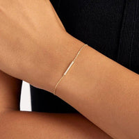 14k Gold Dainty Bar Bracelet - JBR Jeweler