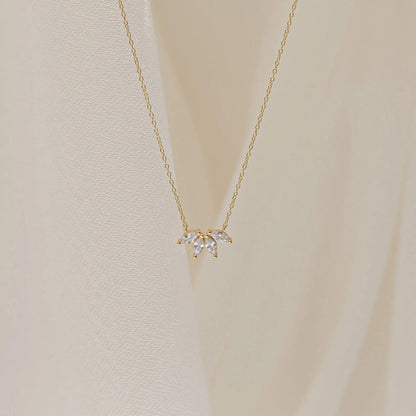 14k Gold Marquise Shaped Moissanite Diamond Necklace - JBR Jeweler