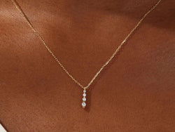 14k Gold Moissanite Diamonds Drop Style Necklace - JBR Jeweler