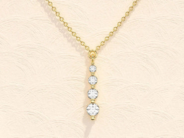 14k Gold Moissanite Diamonds Drop Style Necklace - JBR Jeweler