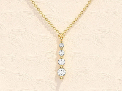 14k Gold Moissanite Diamonds Drop Style Necklace - JBR Jeweler