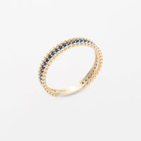 14k Gold Sapphire Eternity Band Ring Beaded Sapphire Dainty Bridal Band for Women - JBR Jeweler