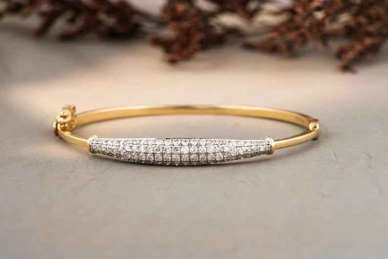 Wide Diamond Bangle Bracelet - KGB152 – Jack Kelége | Diamond Engagement  Rings, Wedding Rings, and Fine Jewelry