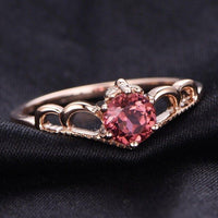 14K Pink Tourmaline Rose Gold Filigree Engagement Ring - JBR Jeweler