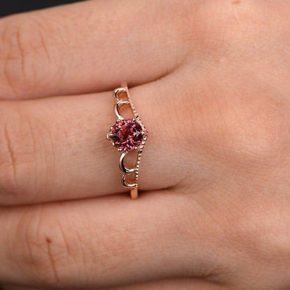 14K Pink Tourmaline Rose Gold Filigree Engagement Ring - JBR Jeweler