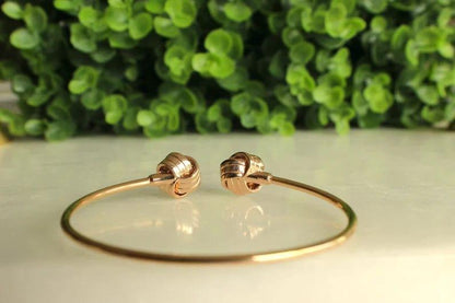 14k Solid Gold Bow Knot Cuff Bangle Bracelet - JBR Jeweler