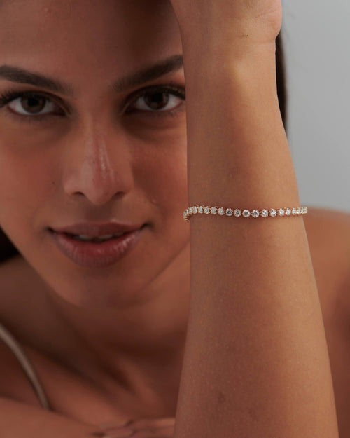 14k Solid Gold Classic Lab Grown Diamond Tennis Bracelet ( 10 Cents) - JBR Jeweler