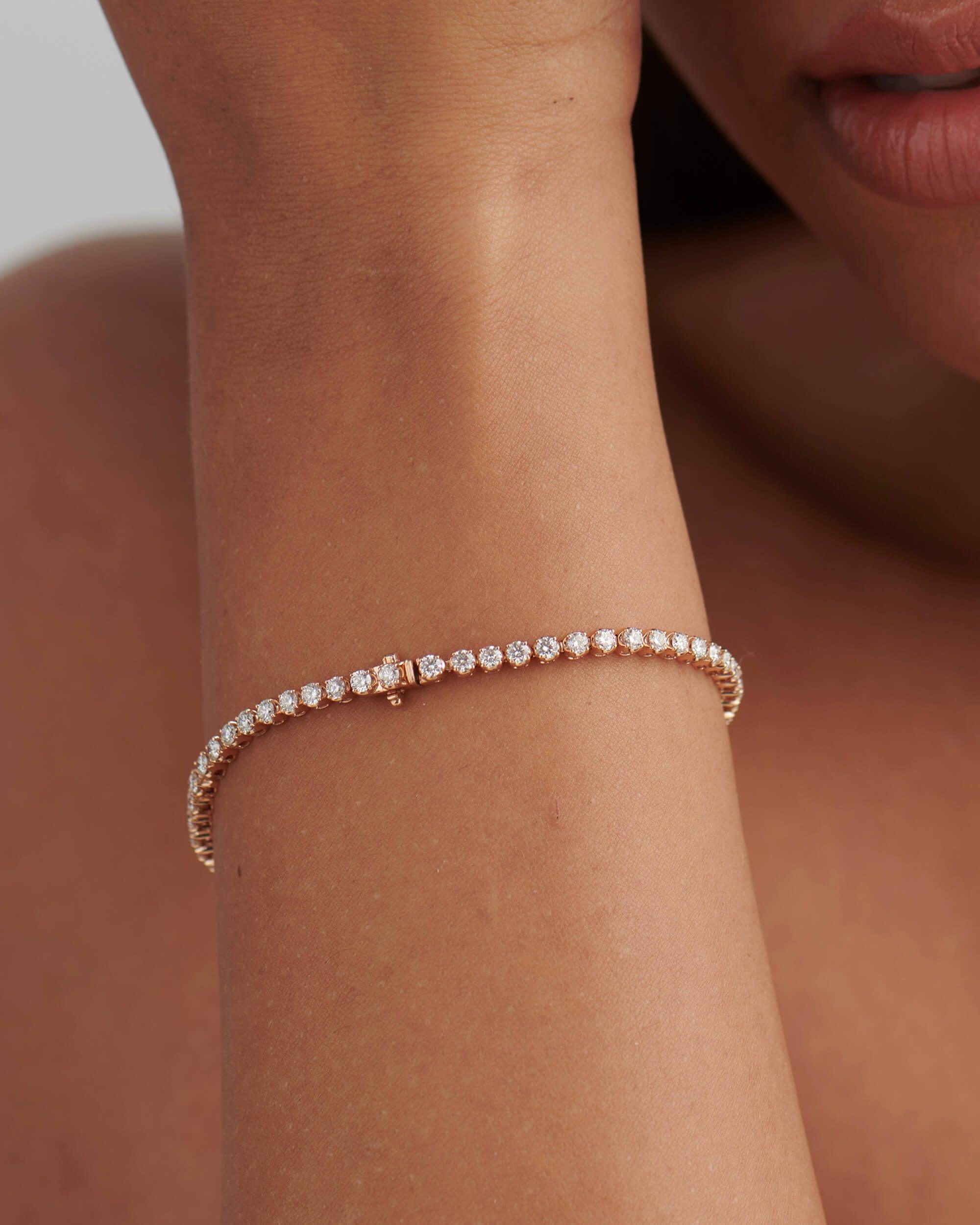 14k Solid Gold Classic Lab Grown Diamond Tennis Bracelet ( 5 Cents) - JBR Jeweler