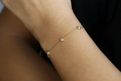 14k Solid Gold Dainty Yard Bracelet - JBR Jeweler