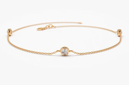 14k Solid Gold Dainty Yard Bracelet - JBR Jeweler