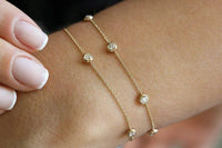 14k Solid Gold Dainty Yard Bracelet - JBR Jeweler