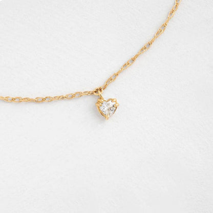 14k Solid Gold Heart Lab Grown-CVD Diamonds Dainty Bracelet - JBR Jeweler