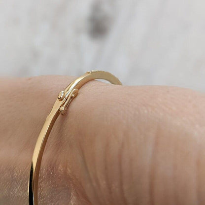 14k Solid Gold Lab Grown Diamond Tennis Bangle Bracelet - JBR Jeweler