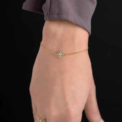 14k Solid Gold Lab Grown Diamonds Vintage Dainty Bracelet - JBR Jeweler