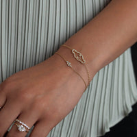 14k Solid Gold Lab Grown Dusting Dainty Bracelet - JBR Jeweler