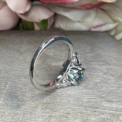 14K Solid Gold Oval Cut Aquamarine Engagement March Birthstone Ring - JBR Jeweler