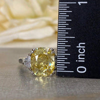 14K Solid Gold Oval Cut Yellow Topaz Double Prong Gemstone Ring - JBR Jeweler